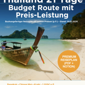 Thailand 21 Tage Reiseplan als PDF + Notion Dashboard