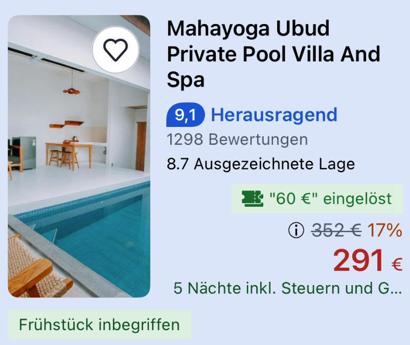 Für 705 € von Frankfurt nach Bali – und mit vier Unterkünften wird daraus eine komplette Rundreise mit Ubud, Nordbali und Nusa Lembongan für rund 1.146 € pro Person.