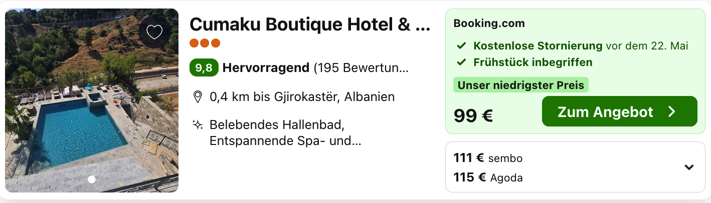 Cumaku Boutique Hotel & Spa in Gjirokastër: für 99 Euro inklusive Frühstück, kostenlose Stornierung vor dem 22. Mai