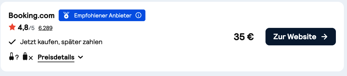 Booking.com-Flugangebot für Hin- und Rückflug: 35 Euro